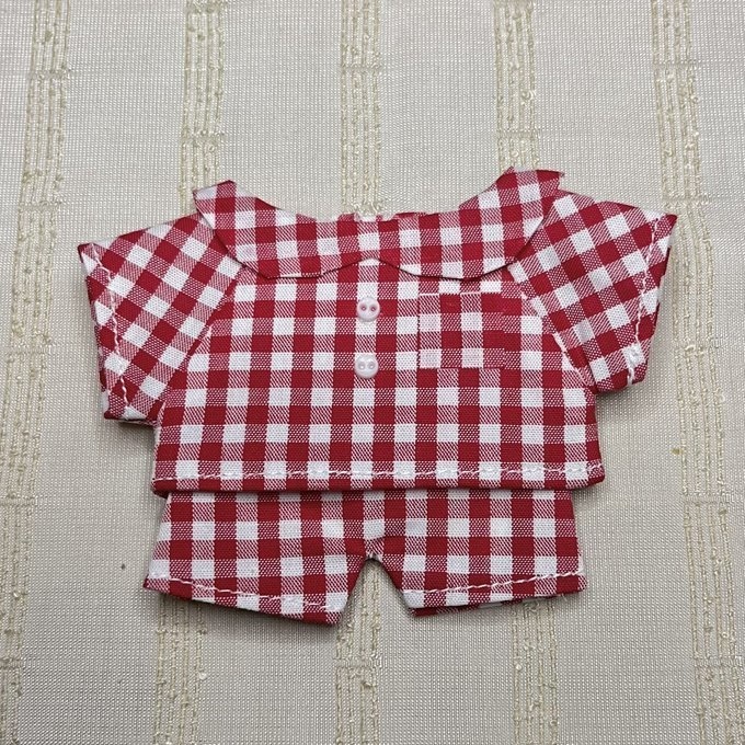 〈プライズ16㎝ぬい〉チェックのパジャマ 上下セット