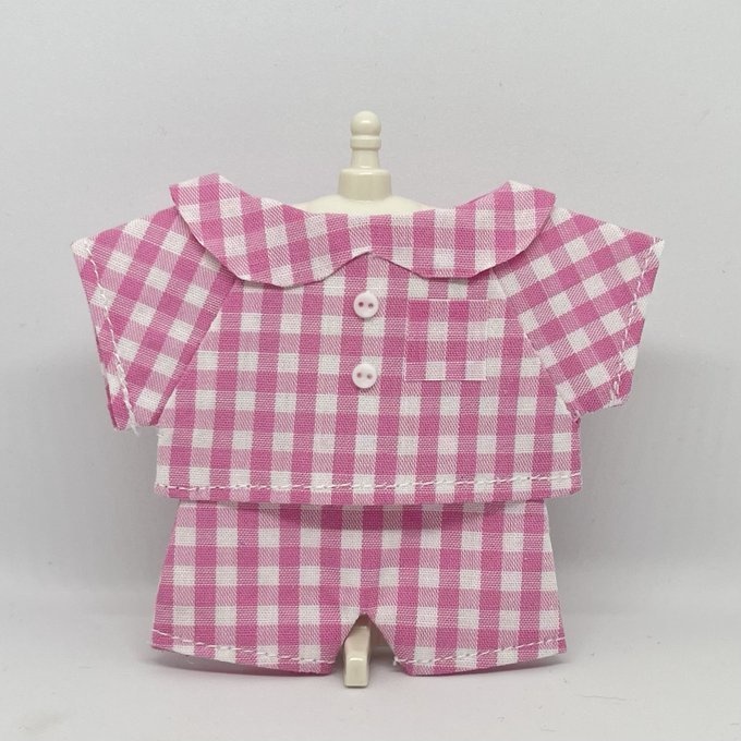 〈プライズ16㎝ぬい〉チェックのパジャマ 上下セット