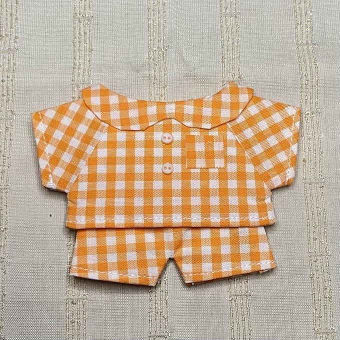 〈プライズ16㎝ぬい〉チェックのパジャマ 上下セット