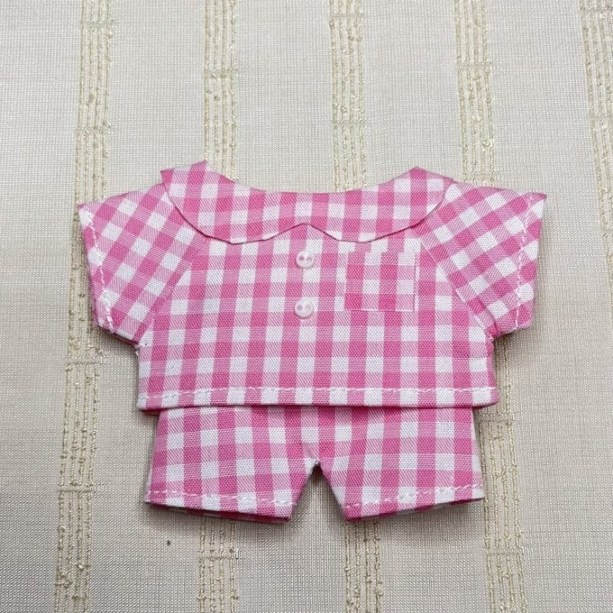 〈プライズ16㎝ぬい〉チェックのパジャマ 上下セット