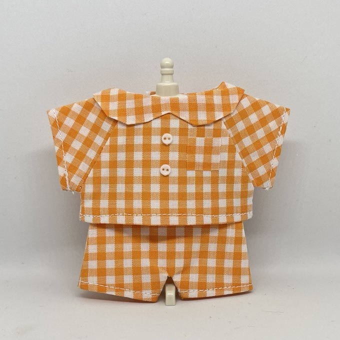 〈プライズ16㎝ぬい〉チェックのパジャマ 上下セット