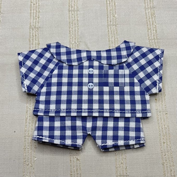 〈プライズ16㎝ぬい〉チェックのパジャマ 上下セット