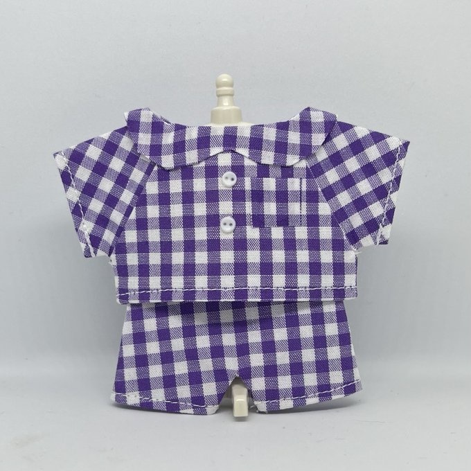 〈プライズ16㎝ぬい〉チェックのパジャマ 上下セット