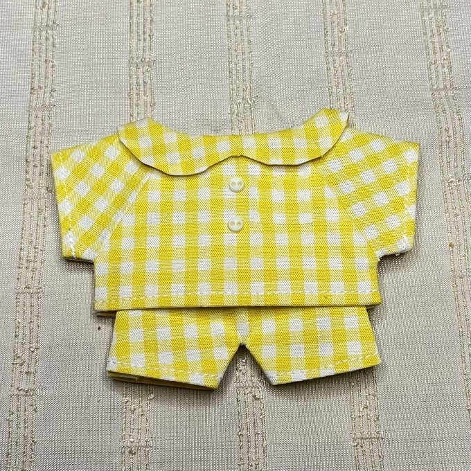 〈プライズ16㎝ぬい〉チェックのパジャマ 上下セット