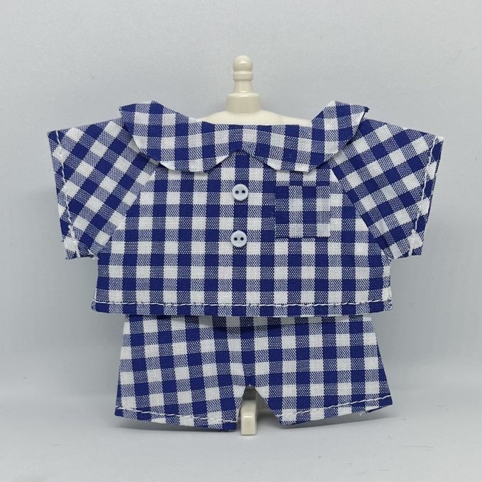 〈プライズ16㎝ぬい〉チェックのパジャマ 上下セット