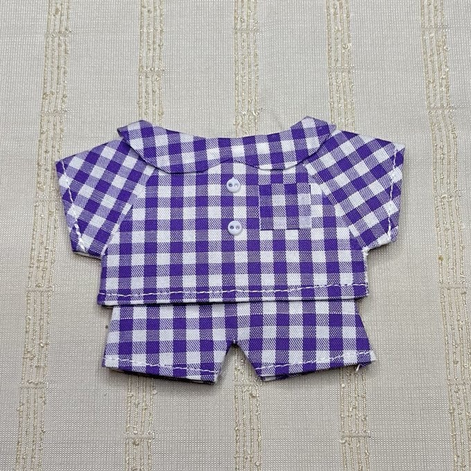 〈プライズ16㎝ぬい〉チェックのパジャマ 上下セット