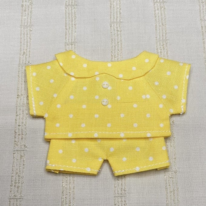 〈プライズ16㎝ぬい〉水玉のパジャマ 上下セット