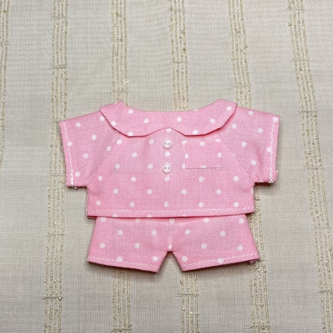 〈プライズ16㎝ぬい〉水玉のパジャマ 上下セット