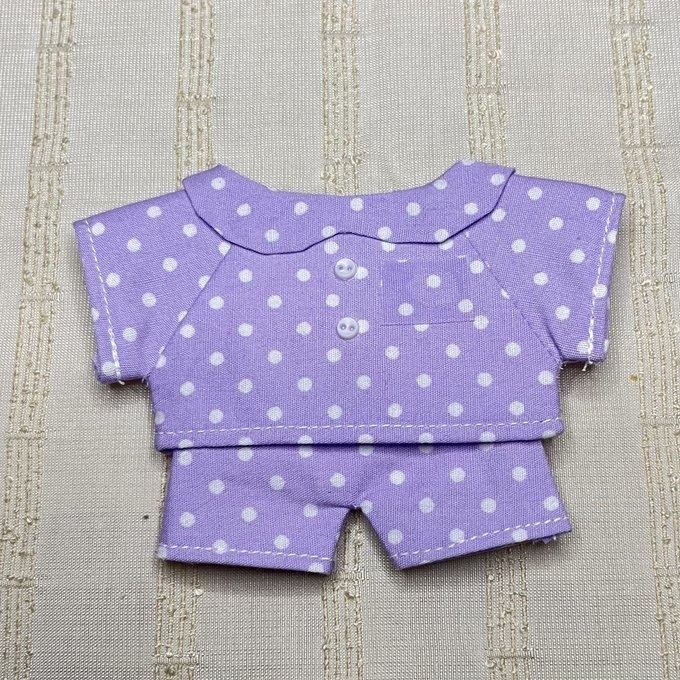 〈プライズ16㎝ぬい〉水玉のパジャマ 上下セット