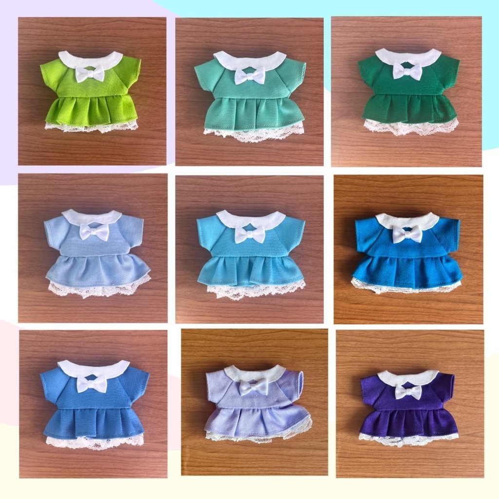 〈無属性10㎝ぬい〉推し色ワンピース 寒色ver.