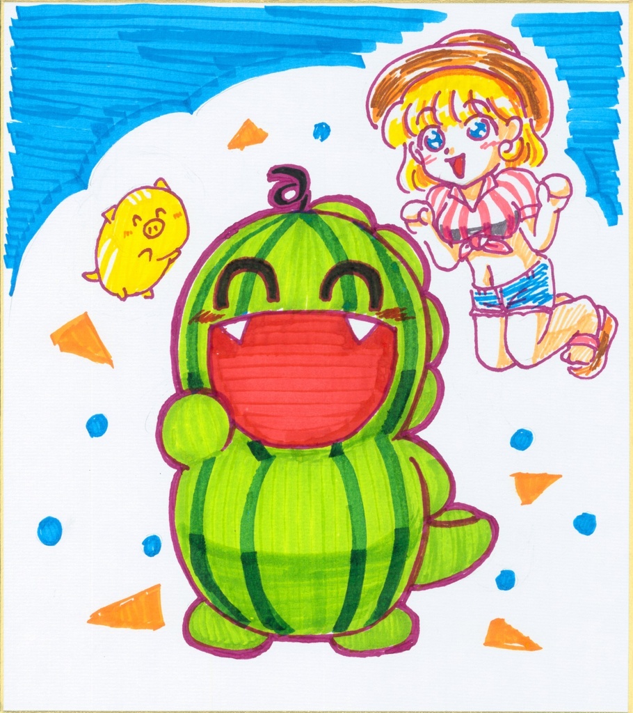 すいかどん色紙