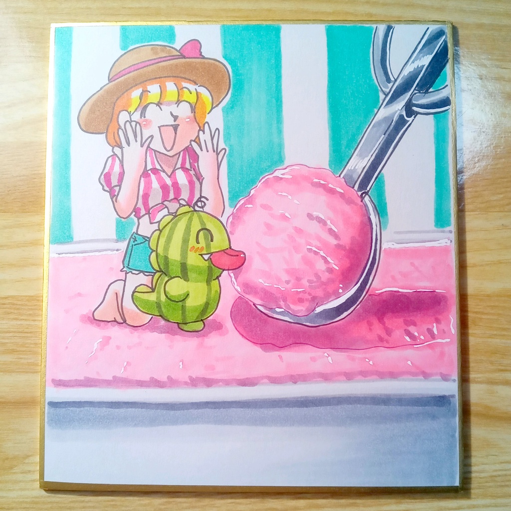 すいかどんコピック色紙原画