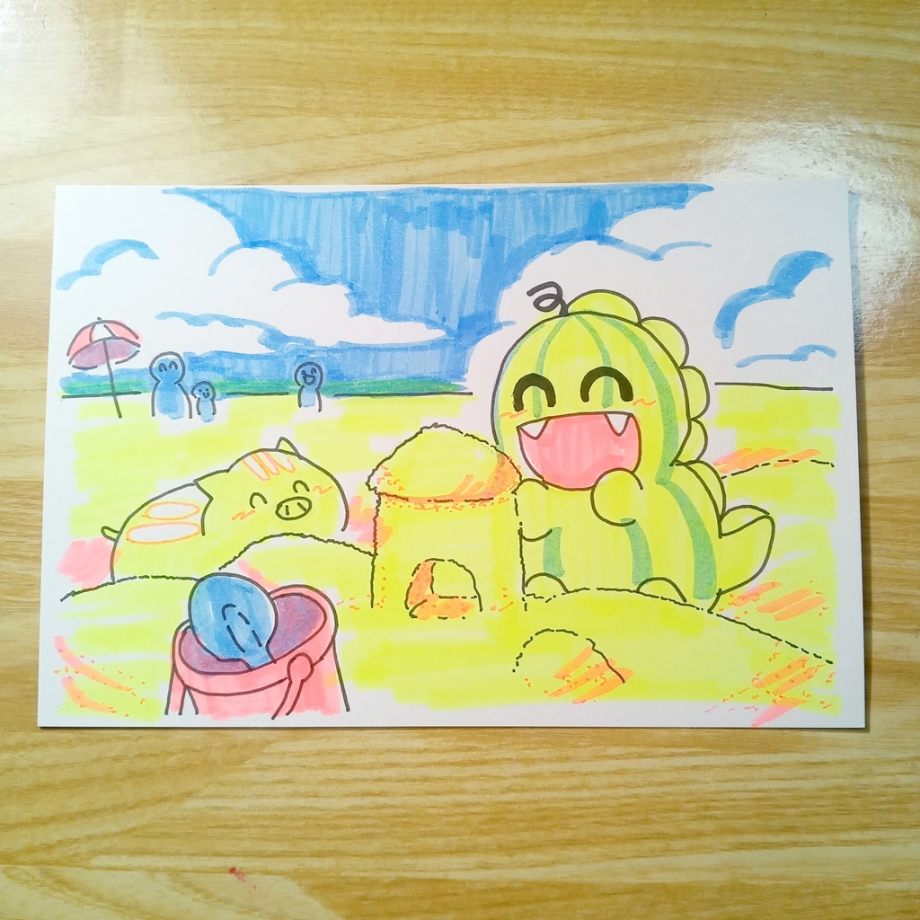 すいかどん蛍光ペン原画