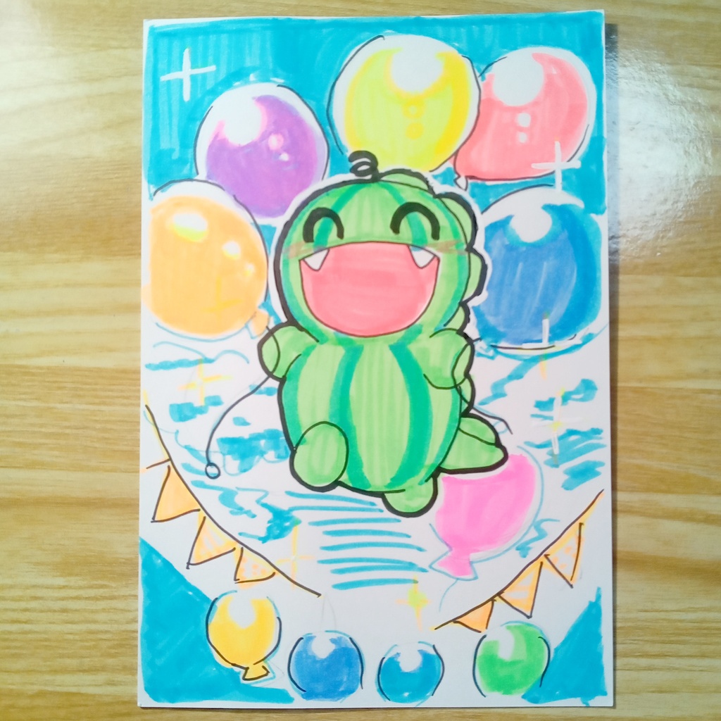 すいかどん蛍光ペン原画