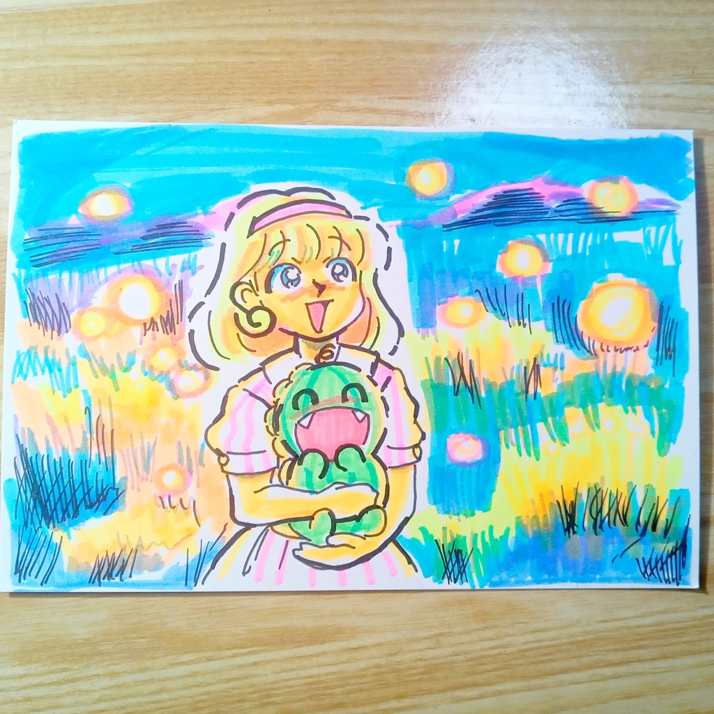 すいかどん蛍光ペン原画