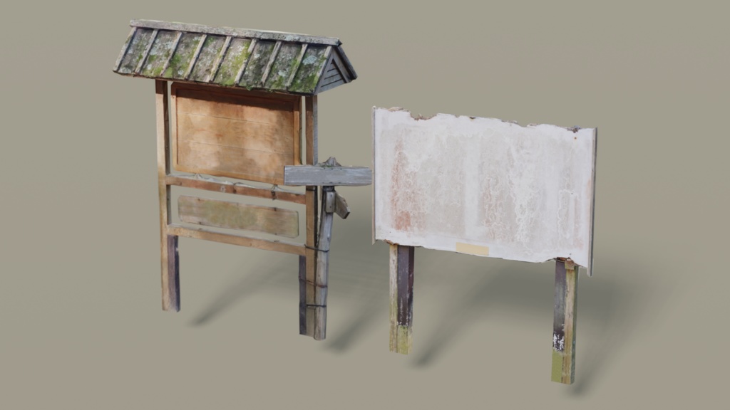 【フォトグラメトリ】木製看板2種