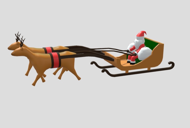Unity用サンタクロースのアニメーション～雪と星とプレゼントを添えて～
