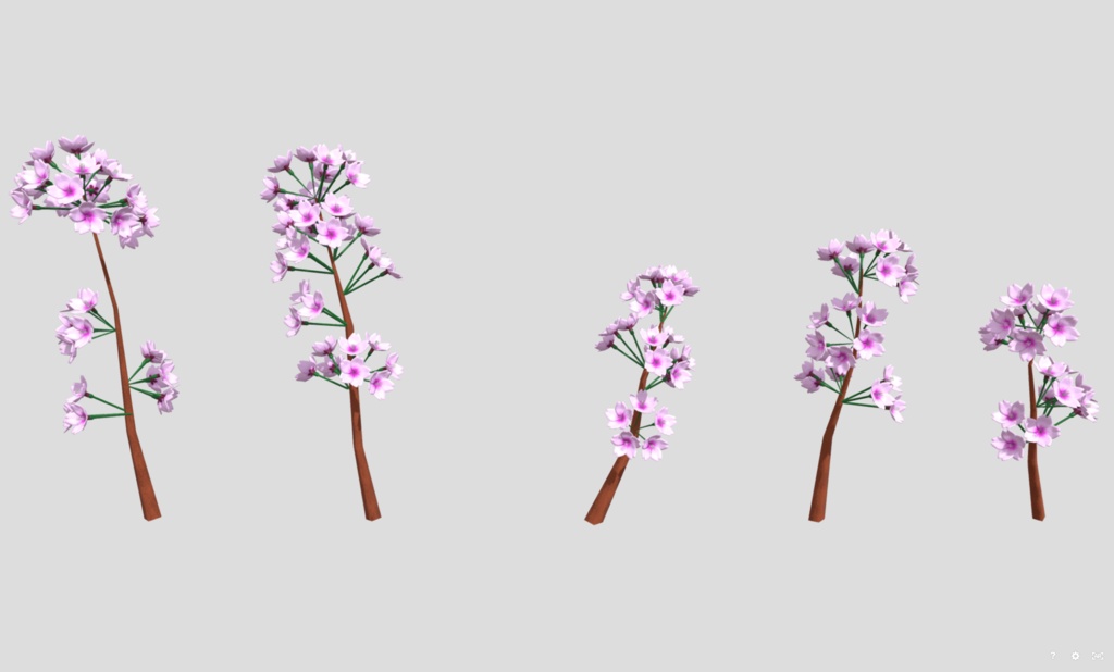 桜の木の枝、サイズ小(5種類)