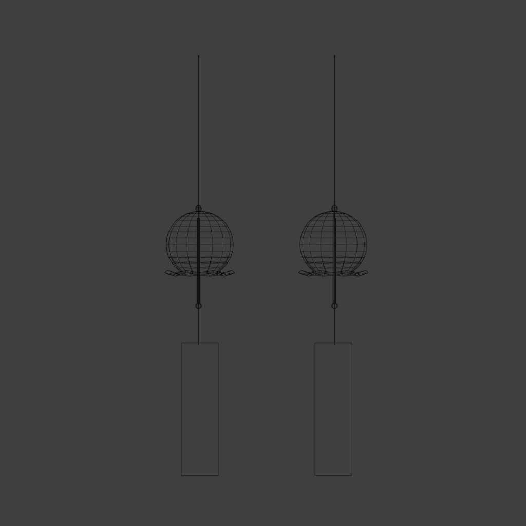風鈴(単体販売あり)(ローポリ low-poly)