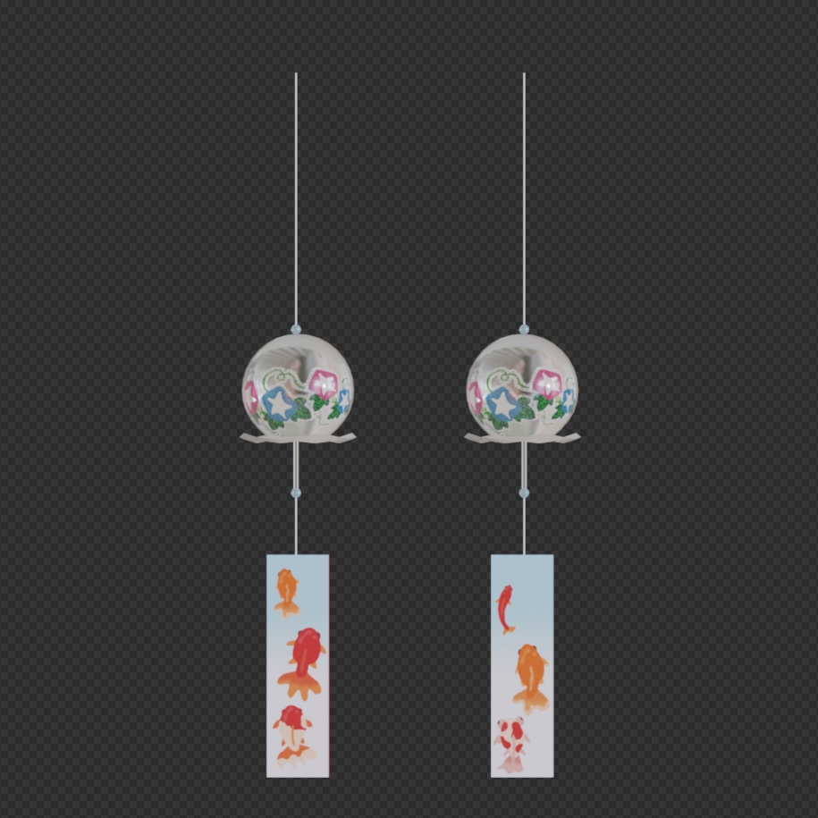 風鈴(単体販売あり)(ローポリ low-poly)