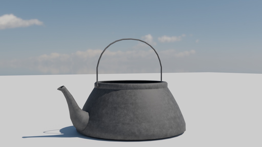 鉄瓶・鉄鍋セット【3Dモデル】