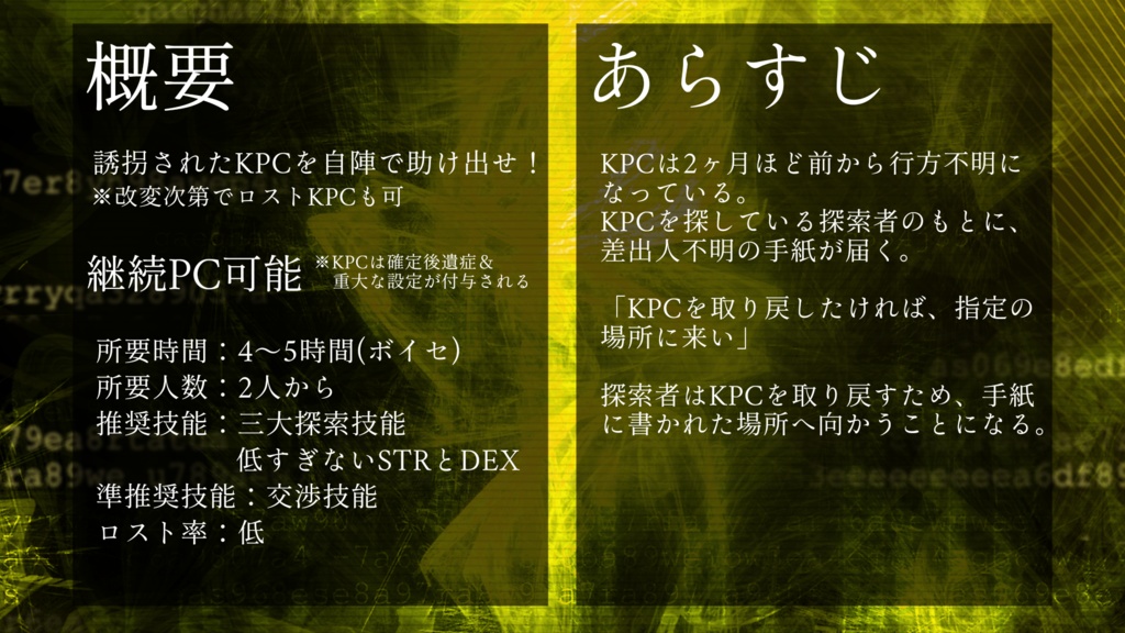 【TRPG】黄金の瞳【SPLL:E197342】