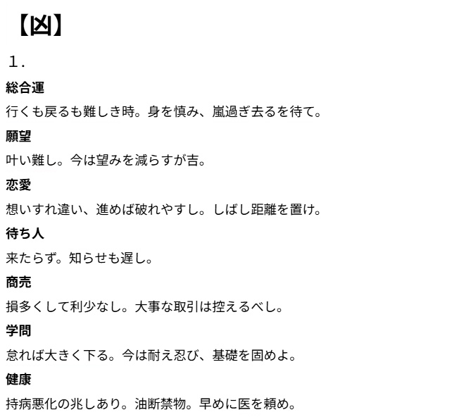 【TRPG】おみくじ描写集