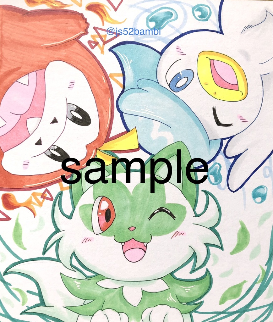 【新】pkmn SV 手描きイラスト色紙