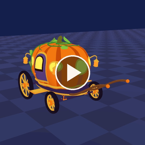 【VRChat・MA対応】ハロウィン4点セット|おばけ・馬車・ランタンほか(高画質+軽量版 同梱)