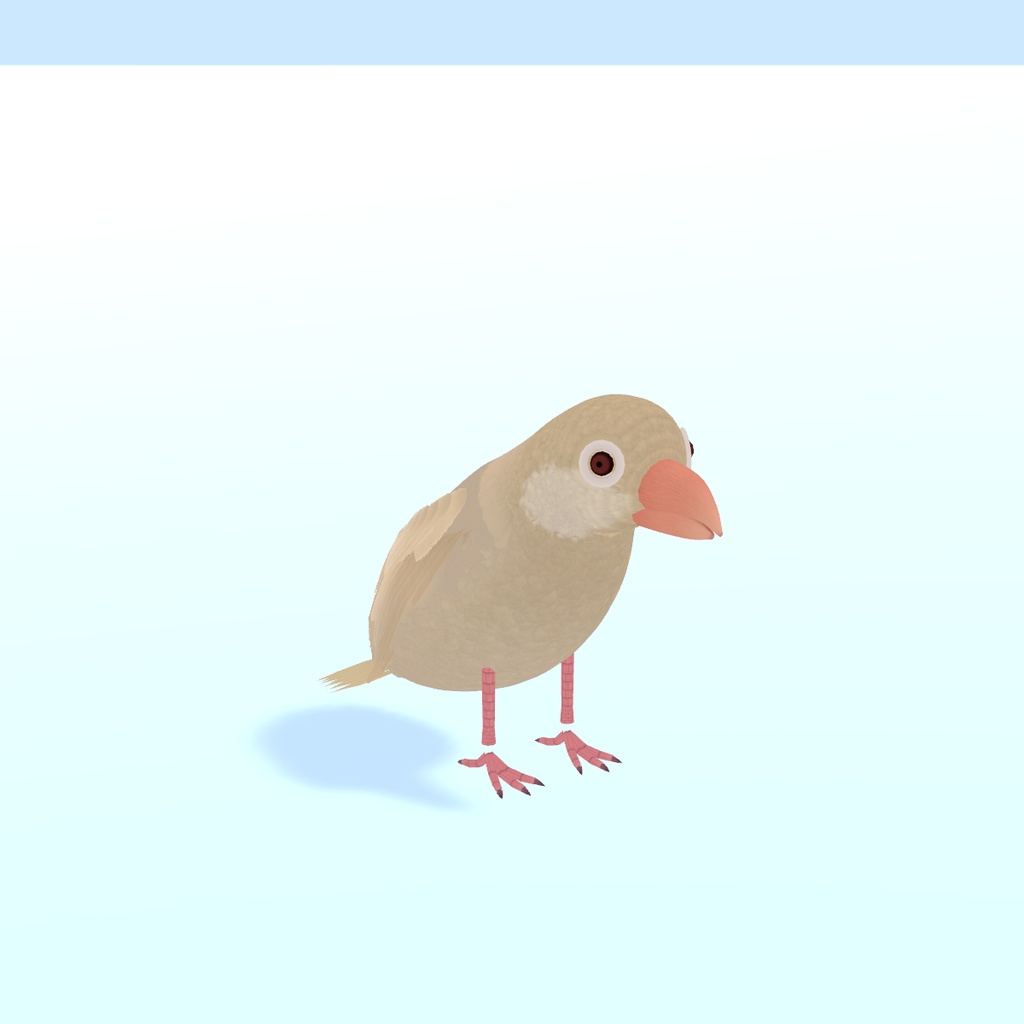 【VRChat・MA対応】文鳥ペット|肩にのる・なでると鳴く・モフトークで話せる(3色・桜文鳥は無料)