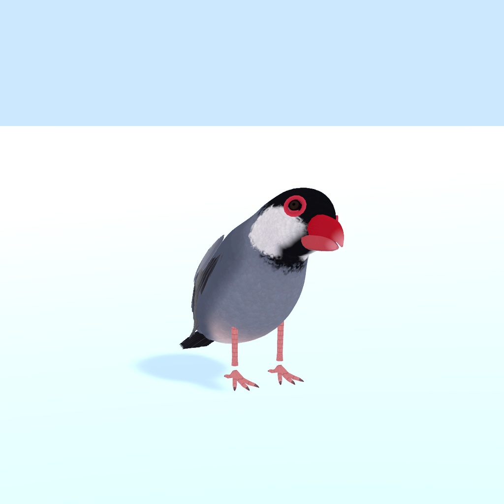 【VRChat・MA対応】文鳥ペット|肩にのる・なでると鳴く・モフトークで話せる(3色・桜文鳥は無料)