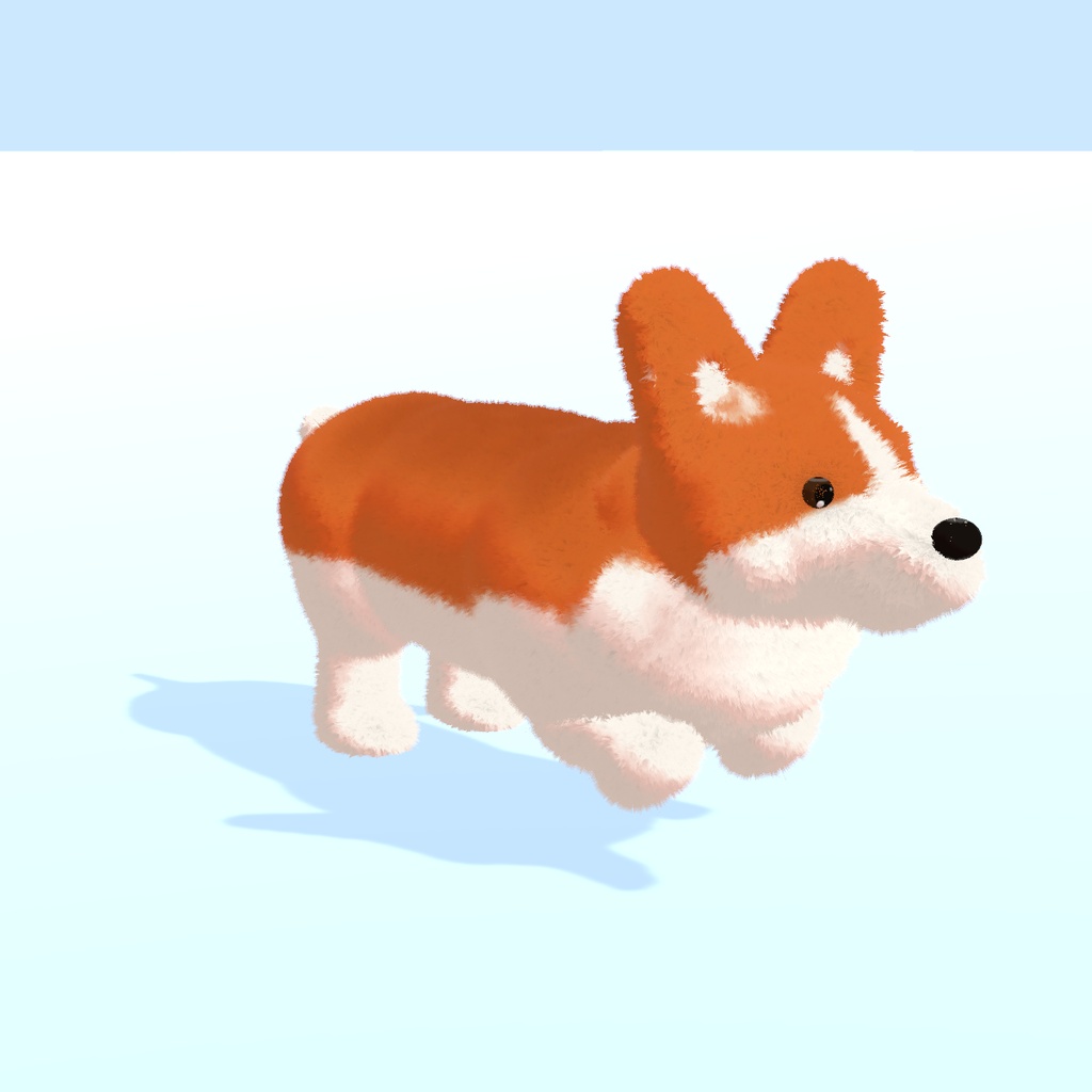 【VRChat・MA対応】犬ペット(コーギー風)6色|ついてくる・芸を覚える・モフトークで話せる