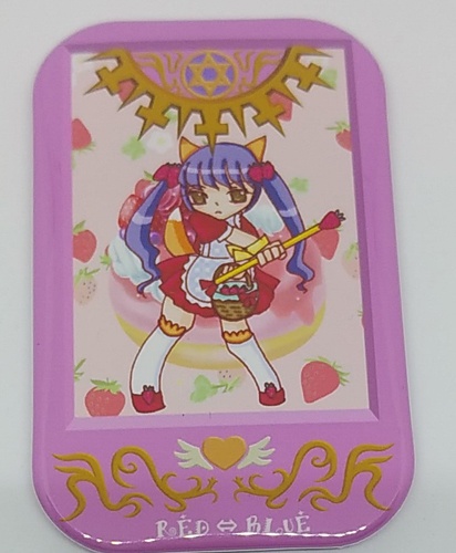 オリジナル魔法少女缶マグネット：いちごキツネ