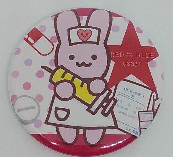 オリジナルうさちゃんナース丸缶バッジ