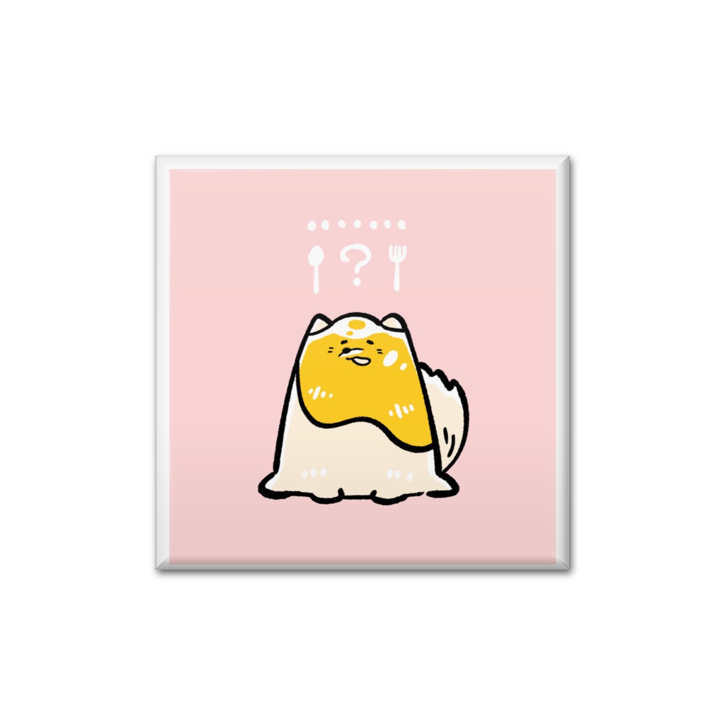 てんてけオムライヌ 角缶バッジ