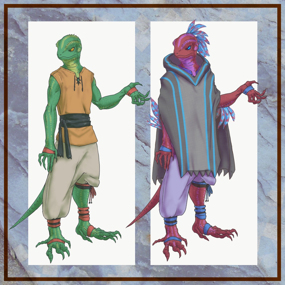 立ち絵 リザードマン 蜥蜴人 更地に雷雨 Booth