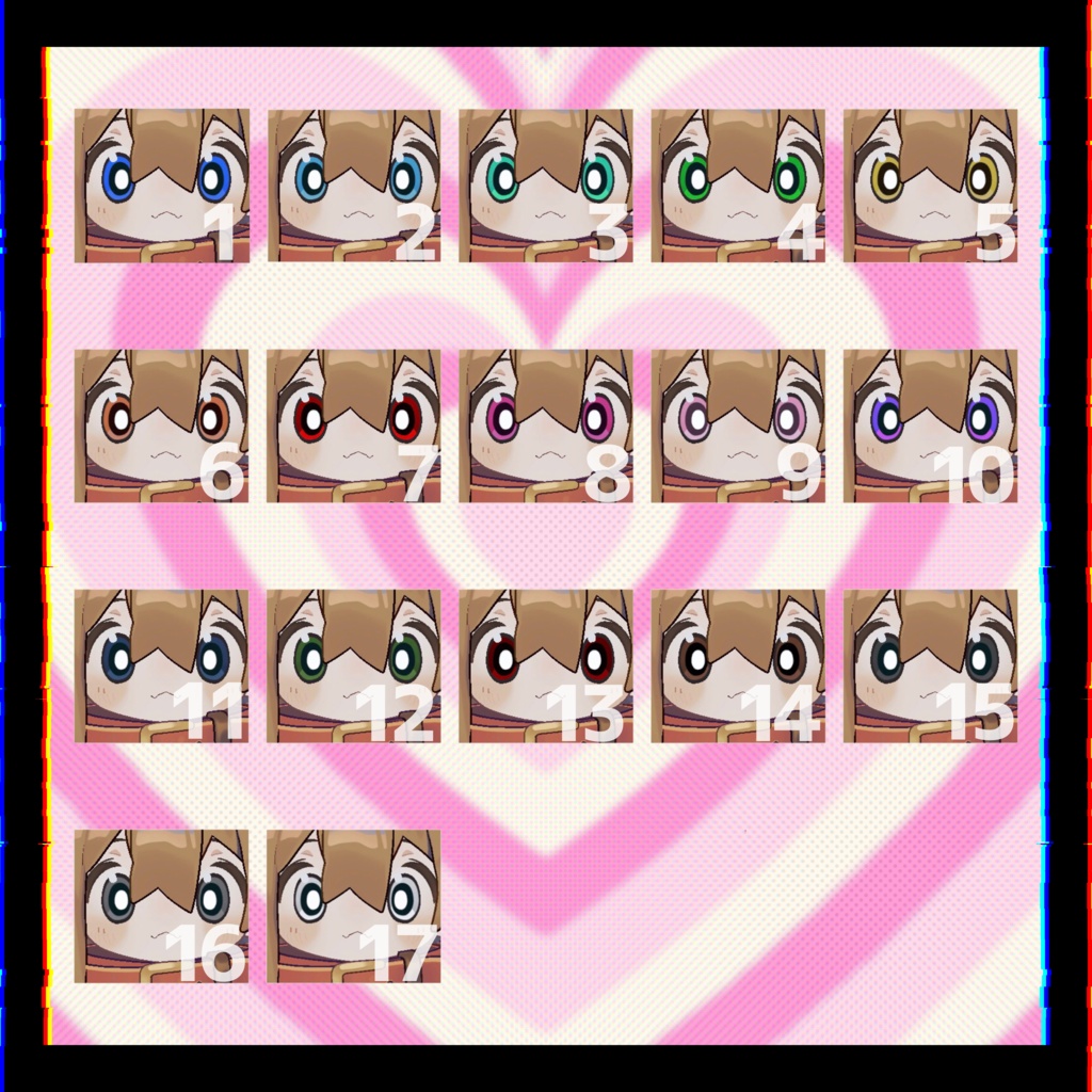 【キプフェル/まめひなた】カートゥーン アイ アイテクスチャ Eye Texture