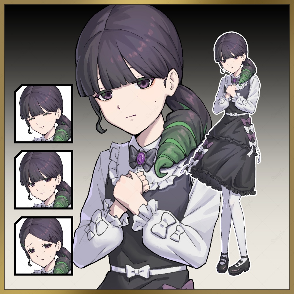 【無料版あり】立ち絵素材　ゴスロリ女の子【差分含め計40枚】