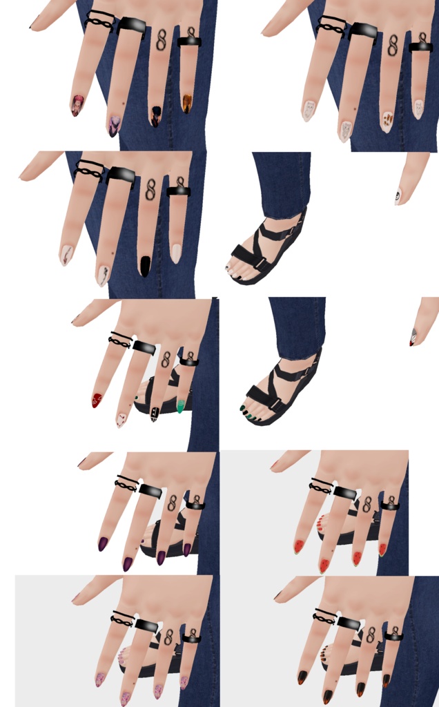ネイルデザイン nail designs (png-rar-vroidcustomitem)