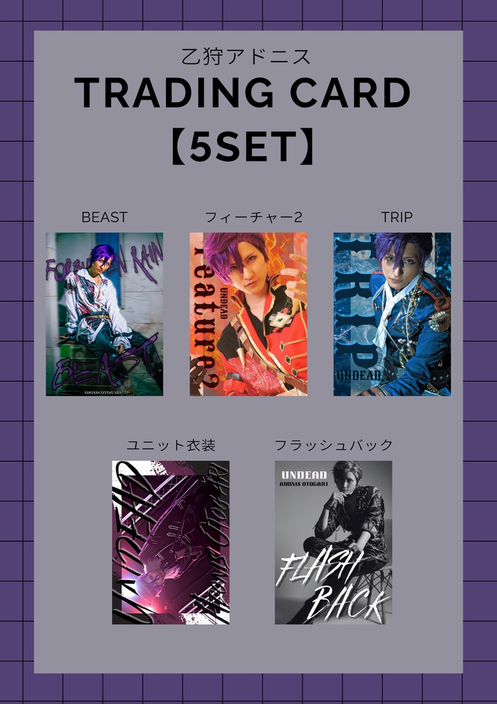 乙狩アドニス　トレカ５枚セットB