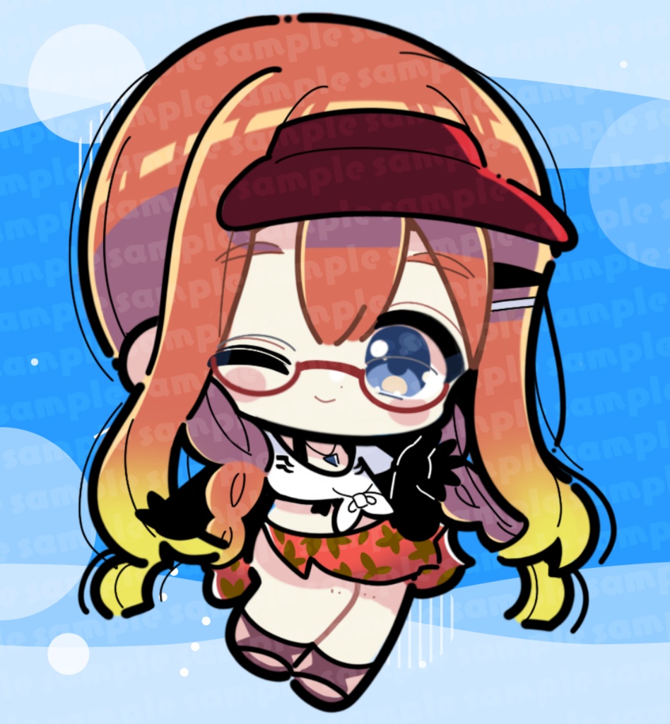 【受注生産】ねきオリジナルアクリルキーホルダー ver.水着その①