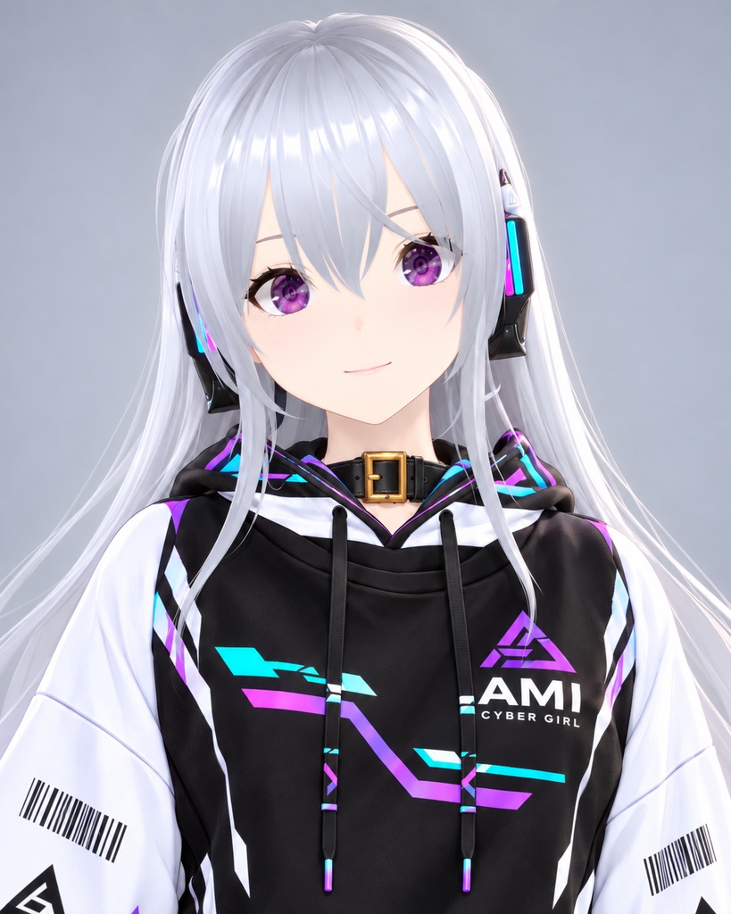 【VRM1.0】ZENQIRA_01|サイバーガール 3DCG|Cyber Girl Avatar