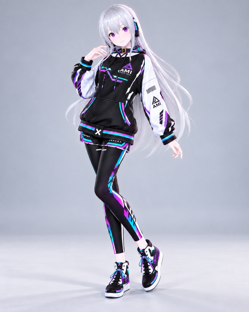 【VRM1.0】ZENQIRA_01|サイバーガール 3DCG|Cyber Girl Avatar