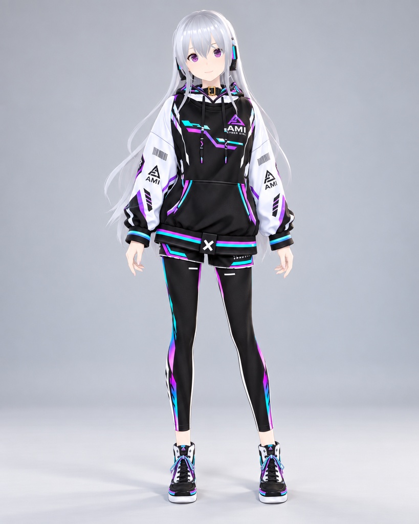 【VRM1.0】ZENQIRA_01|サイバーガール 3DCG|Cyber Girl Avatar