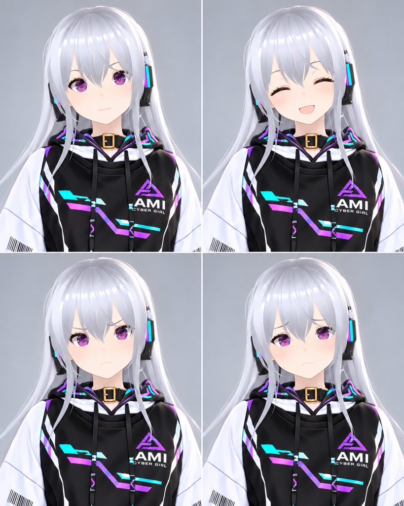 【VRM1.0】ZENQIRA_01|サイバーガール 3DCG|Cyber Girl Avatar