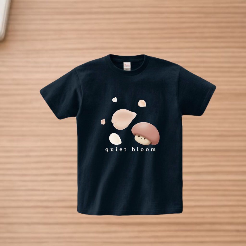 No.3 HInaと5枚花びらTシャツ(ブラック)