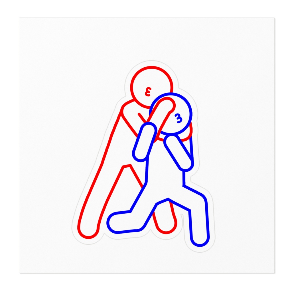 白音と妖精ポーズステッカー プロレスver