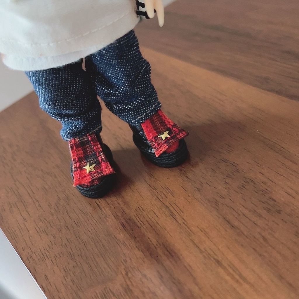 赤チェック靴(ねん用)