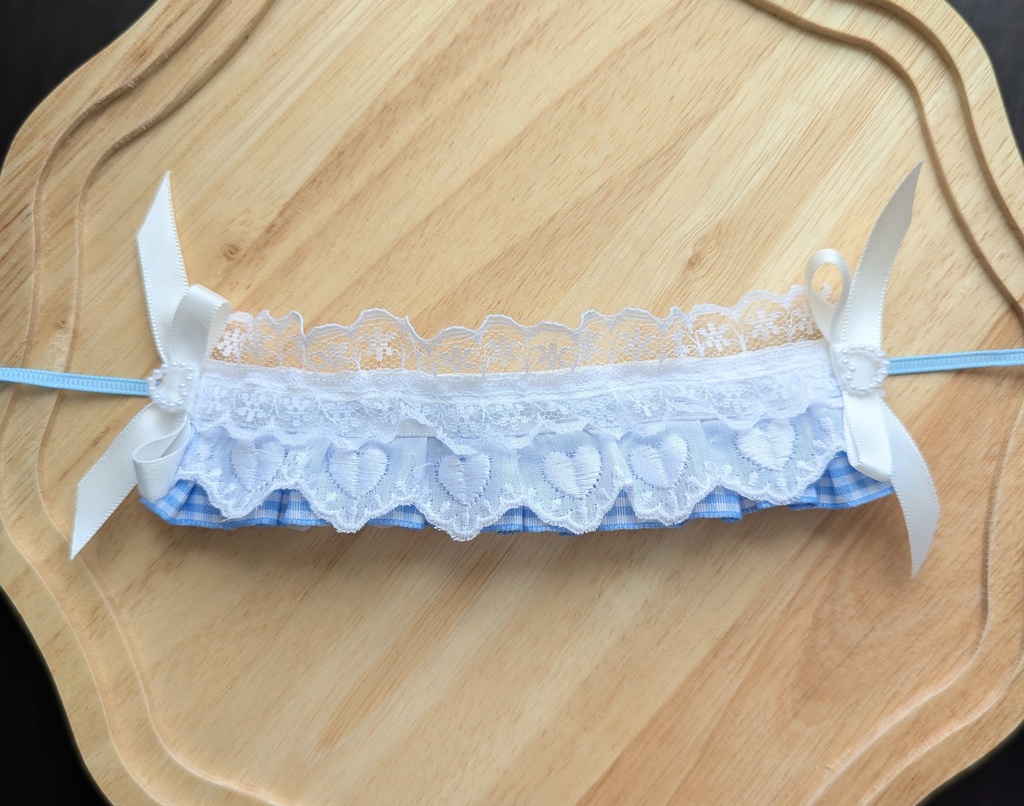 ボンネット風ヘッドドレス｜水色