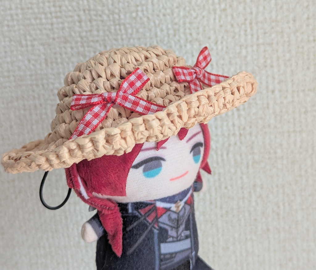 麦わら帽子｜赤ギンガムリボン